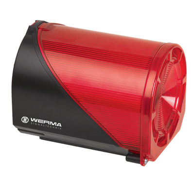 Werma Kombi-Signalgeber 444.100.75 - Rot - 24 V AC/DC - 110 dB - Sirene mit Blitz