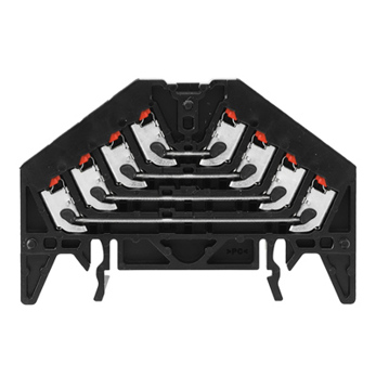 Rangierverteilerklemme PUSH IN - Schwarz - 1.5 mm² - 10 A - 250 V - 16 Anschlüsse - 4 Etagen - TS 35 x 7.5 - V-0 - PC