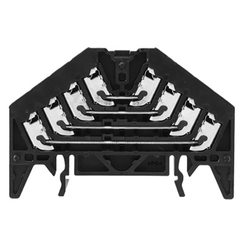 Rangierverteilerklemme PUSH IN - Schwarz - 1.5 mm² - 10 A - 250 V - 16 Anschlüsse - 4 Etagen - TS 35 x 7.5 - V-0 - PC