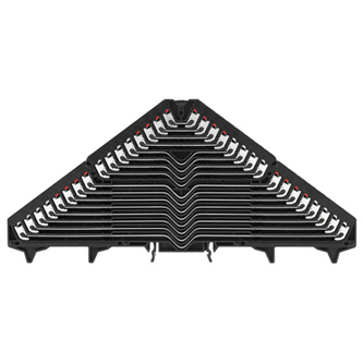 Rangierverteilerklemme PUSH IN - Schwarz - 1.5 mm² - 6 A - 250 V - 64 Anschlüsse - 16 Etagen - TS 35 x 7.5 - V-0 - PC