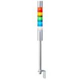 Patlite LR4 LED Signalturm - 5-stufig, mehrfarbig (Rot/Gelb/Grün/Blau/Transparent) mit Summer Blitz - Länge 618.5mm