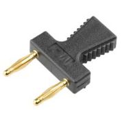 Staubli KS2 2-poliger Jumper Stecker Schwarz | Raster 12mm | Länge 18.5mm | Oben geschlossen mit Ziehgriff | Steckbrücke