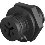 Wieland RST 08i2/3 Leuchtensteckverbinder - Rundsteckverbinder, 3 Kontakte, Tafelmontage, 8A, Schwarz, 0.2m