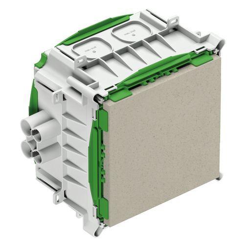 Grünes Einbaugehäuse - Schutzart IP30 - Ideal für Betonbau - LED geeignet - Bemessungsisolationsspannung 400V AC - Halogenfrei