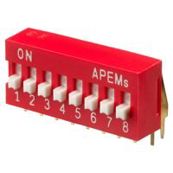 APEM DIP-Schalter 8-stellig 1-polig | Ein/Ausschalter | Phosphorbronze | 25 mA | Temperaturbereich bis +70°C