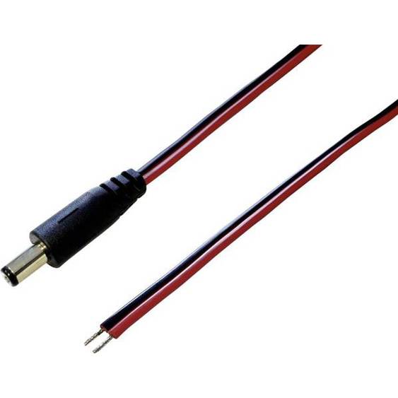BKL Electronic Niedervolt-Anschlusskabel - Niedervolt-Stecker mit offenen Kabelenden, 5.50 mm², 2.10 mm², 5.00 m, 1 Stück - Ideal für Kleinspannung Steckverbinder