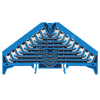 Rangierverteilerklemme PUSH IN - Blau - 1.5 mm² - 8 A - 250 V - 32 Anschlüsse - 8 Etagen - TS 35 x 7.5 - V-0 - PC