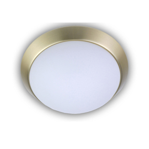 Moderne Deckenleuchte mit Opalglas und mattem Messingring - Ø 30 cm