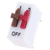 ERG THT DIP-Schalter Gleiter - 2-stellig, 1-poliger Ein-/Ausschalter, 1 A @ 100 V