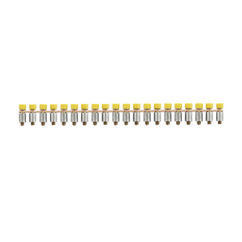 Querverbinder Klemmen - Geschraubt - Gelb - 24A - 20 Pole - 6.10mm Raster - Isoliert - 4mm Breite | Steckbrücke