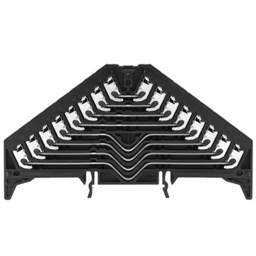 Rangierverteilerklemme PUSH IN, schwarz, 1.5 mm², 8 A, 250 V, 32 Anschlüsse, 8 Etagen, TS 35 x 7.5, V-0, PC