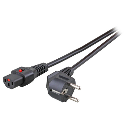 EFB Elektronik EK600SW.2 - 2m Stromkabel Schwarz mit Typ E+F C13-Koppler für USA Netzstecker