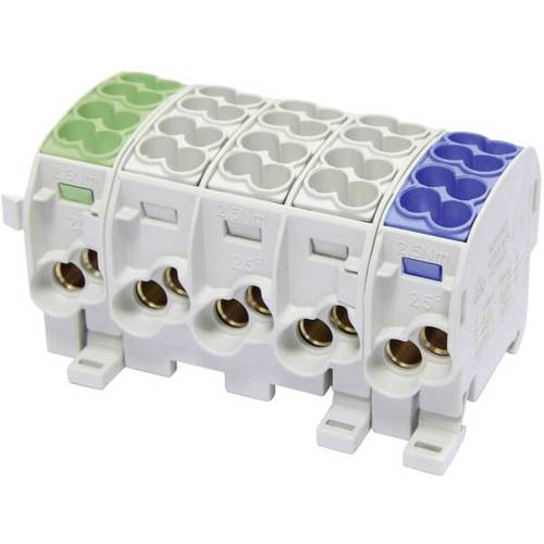 HoraeTec 080150-3-4 Hauptleitungsabzweigklemme – 3-farbig, 5-polig, 25 mm² – Leiter-Typ: PE, L, N