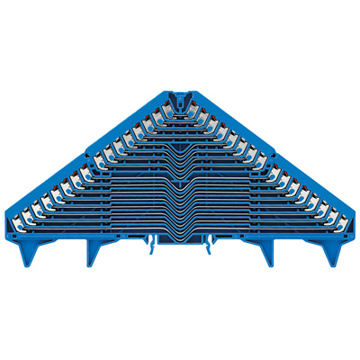 Rangierverteilerklemme - PUSH IN - Blau - 1.5 mm² - 6 A - 250 V - 64 Anschlüsse - 16 Etagen - TS 35 x 15 - V-0 - PC