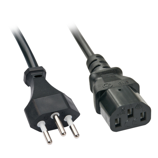 Lindy Stromkabel C13-Koppler, 5 m, Schwarz - Netzstecker Schweiz