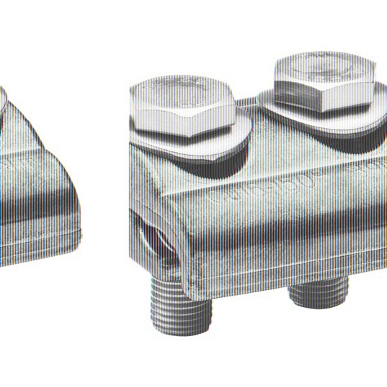 Schraub-Abzweigklemme 2 Schrauben - 10mm² - 95mm² - ohne Steg - blank