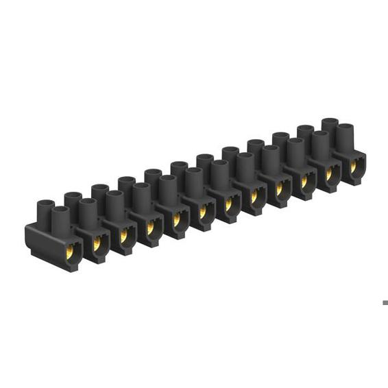 Schwarze Reihenlüsterklemme 25 mm² aus Polypropylen