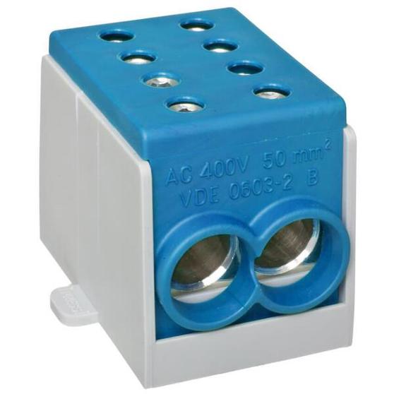 Hauptleitungs-Abzweigklemme HLAK 70 - 1-polig mit 2 Eingängen (50/70 mm²) und 2 Ausgängen (50/70 mm²) - Blau
