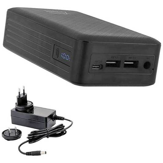XTPower XT-27000 Powerbank 26800 mAh - Li-Ion | USB & USB-C® | DC-Buchse 3.5 mm - Schwarz - Gleichzeitiges Laden