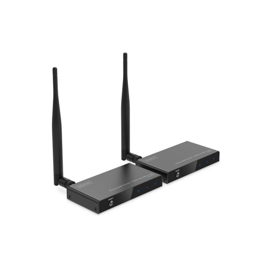 DIGITUS Wireless HDMI Extender & Splitter Set – 100 m, 1x4 | Ideal für Kleinspannung Steckverbinder