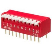 APEM DIP-Kippschalter 10-stellig 1-polig - Phosphorbronze, 25 mA, bis +70°C | Ideal für Ihre Anwendungen